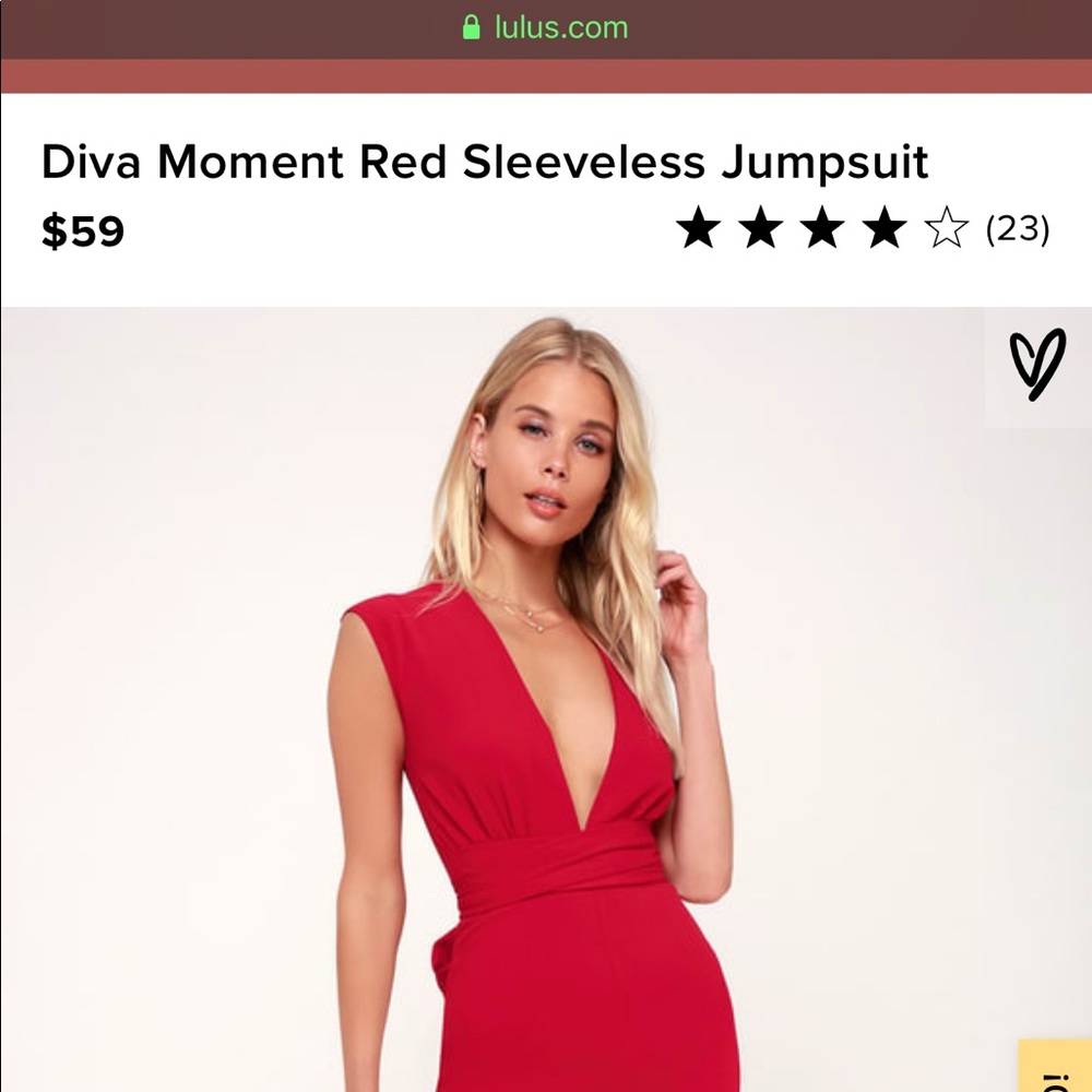 Lulu’s Diva Moment Red Sleeveless Jumpsuit